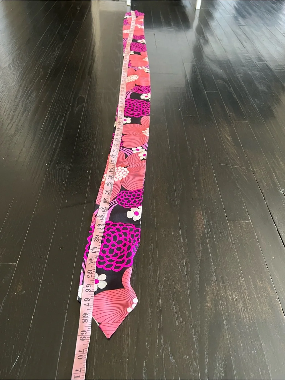 Nordstrom Pink Purple Black Floral Silk Scarf